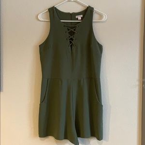 Xhilaration army green romper